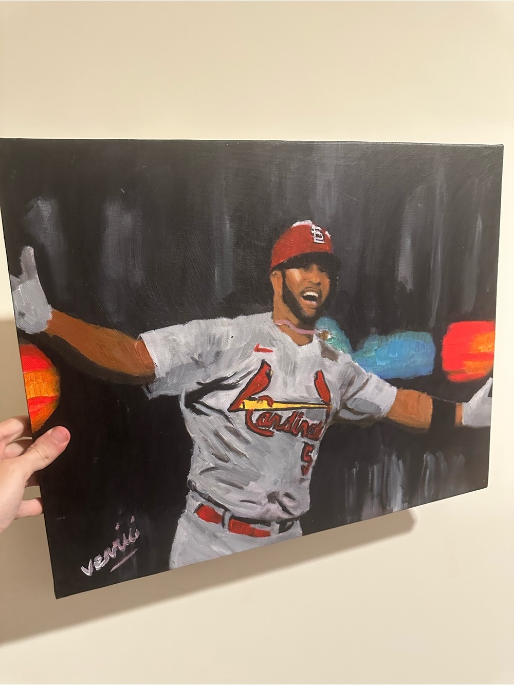 Albert pujols 16x20 600 home runs Baseball Canvas Art painting